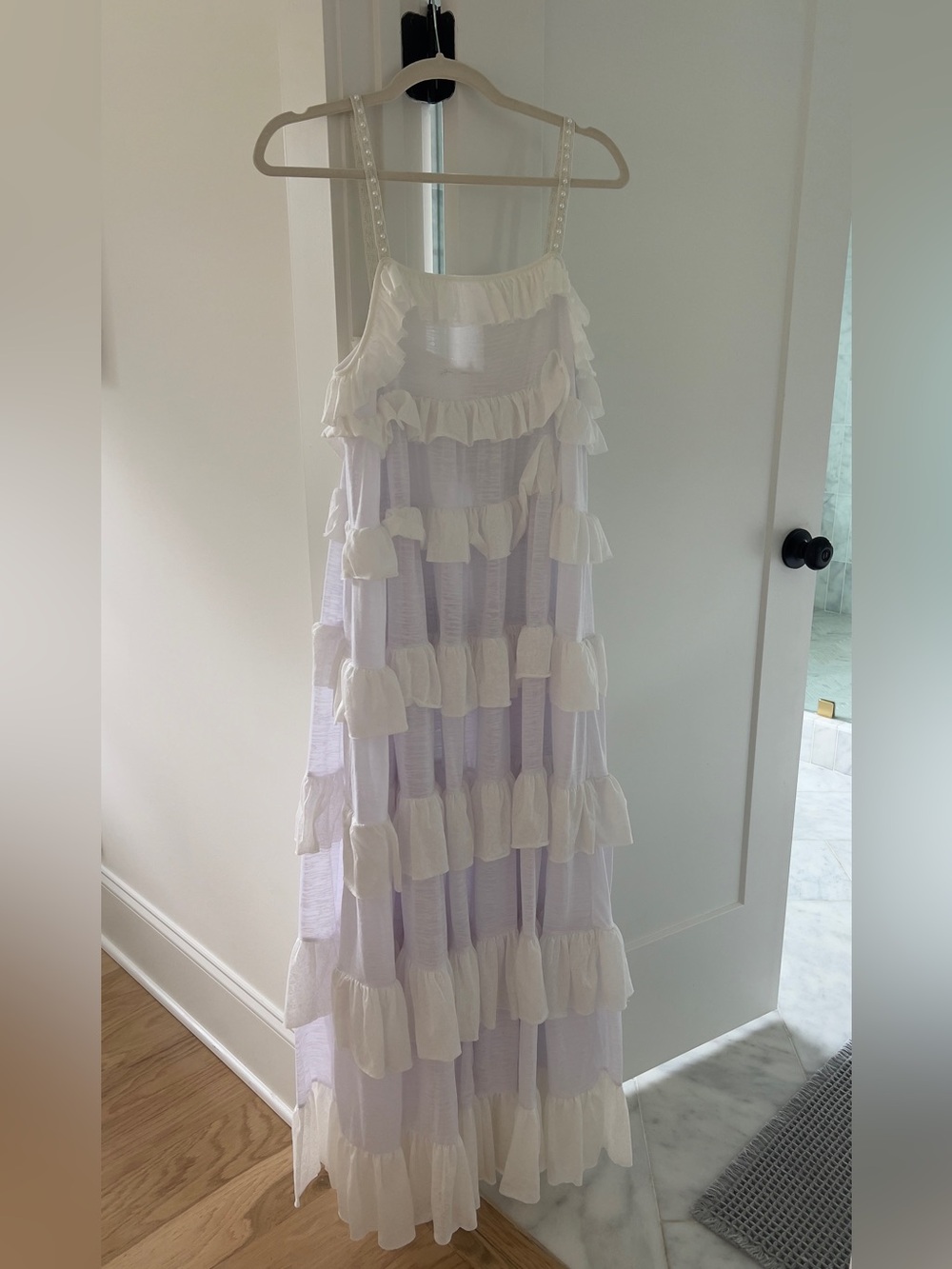 Pitusa Beaded Strap Tiered Dress White Standard - NWT - Picture 9 of 14